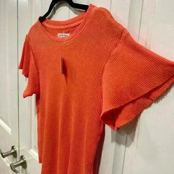 NWT We The Free Free People What’s Up Baby Waffle Tee Tshirt Medium Tigerlily - Picture 3 of 14